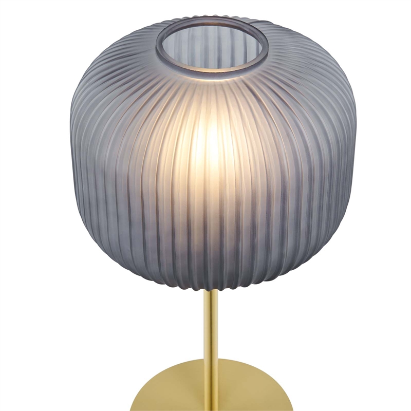 Modway Reprise 1-Light Modern Glass Table Lamp in Black/Satin Brass