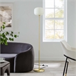 Modway Reprise 1-Light Modern Glass/Metal Floor Lamp in White/Satin Brass