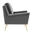 Modway Chesapeake Performance Velvet Armchair in Gold Gray
