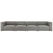 Modway Mingle 4-Piece Modern Faux Leather Sectional Sofa in Gray