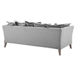 Modway Rowan Modern Fabric and Rubber Wood Sofa in Light Gray