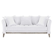 Modway Rowan Modern Fabric and Rubber Wood Sofa in White Finish