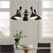 Modway Declare 5-Light Modern Metal Arm Pendant in Black/Satin Brass