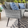 Modway Endeavor Fabric & Aluminum Patio Sectional Sofa in Gray