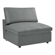 Modway Commix Down Filled Overstuffed Faux Leather Armless Chair in Gray