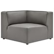 Modway Mingle 7-Piece Modern Faux Leather Sectional Sofa in Gray