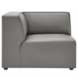 Modway Mingle 7-Piece Modern Faux Leather Sectional Sofa in Gray