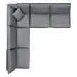 Modway Commix 5-Piece Modern Faux Leather Sectional Sofa in Gray