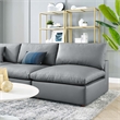 Modway Commix 5-Piece Modern Faux Leather Sectional Sofa in Gray