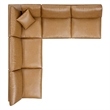 Modway Commix 5-Piece Modern Faux Leather Sectional Sofa in Tan