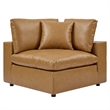 Modway Commix 5-Piece Modern Faux Leather Sectional Sofa in Tan