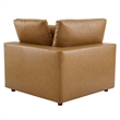 Modway Commix 5-Piece Modern Faux Leather Sectional Sofa in Tan