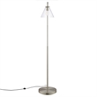 Modway Element 1-Light Modern Glass/Metal Floor Lamp in Satin Nickel