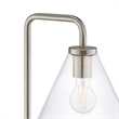 Modway Element 1-Light Modern Glass/Metal Floor Lamp in Satin Nickel