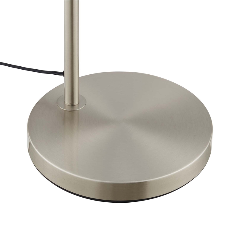Modway Element 1-Light Modern Glass/Metal Floor Lamp in Satin Nickel