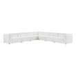 Modway Mingle 7-Piece Modern Faux Leather Sectional Sofa in White