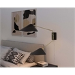 Modway Journey 2-Light Modern Metal Swing Arm Wall Sconce in Black