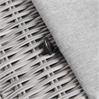 Modway Conway Wicker Rattan and Fabric Patio Ottoman in Light Gray