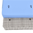 Modway Conway Wicker Rattan and Fabric Patio Ottoman in Light Gray/Light Blue