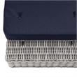 Modway Conway Wicker Rattan and Fabric Patio Ottoman in Light Gray/Navy