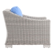 Modway Conway Wicker Rattan and Fabric Patio Armchair in Light Gray/Light Blue
