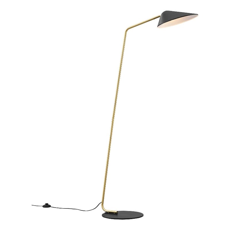 Modway Journey 1-Light Modern Metal Standing Floor Lamp in Black/Brass