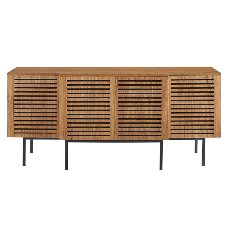 Modway Parker Modern MDF Wood and Iron Sideboard in Walnut