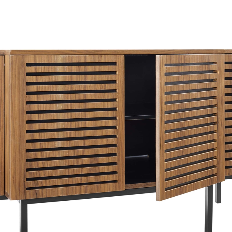 Modway Parker Modern MDF Wood and Iron Sideboard in Walnut