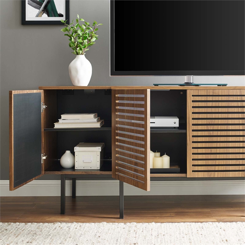 Modway Parker Modern MDF Wood and Iron Sideboard in Walnut