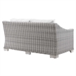 Modway Conway Modern Wicker / Rattan Patio Loveseat in Light Gray/White