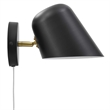 Modway Briana 1-Light Modern Metal Swivel Wall Sconce in Black