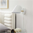 Modway Briana 1-Light Modern Metal Swivel Wall Sconce in White
