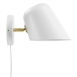 Modway Briana 1-Light Modern Metal Swivel Wall Sconce in White
