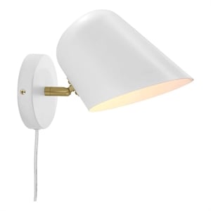 Modway Briana 1-Light Modern Metal Swivel Wall Sconce in White