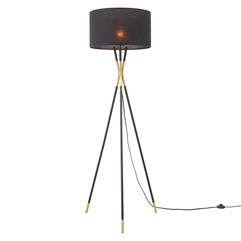 Modway Audrey 1-Light Modern Metal Standing Floor Lamp in Black