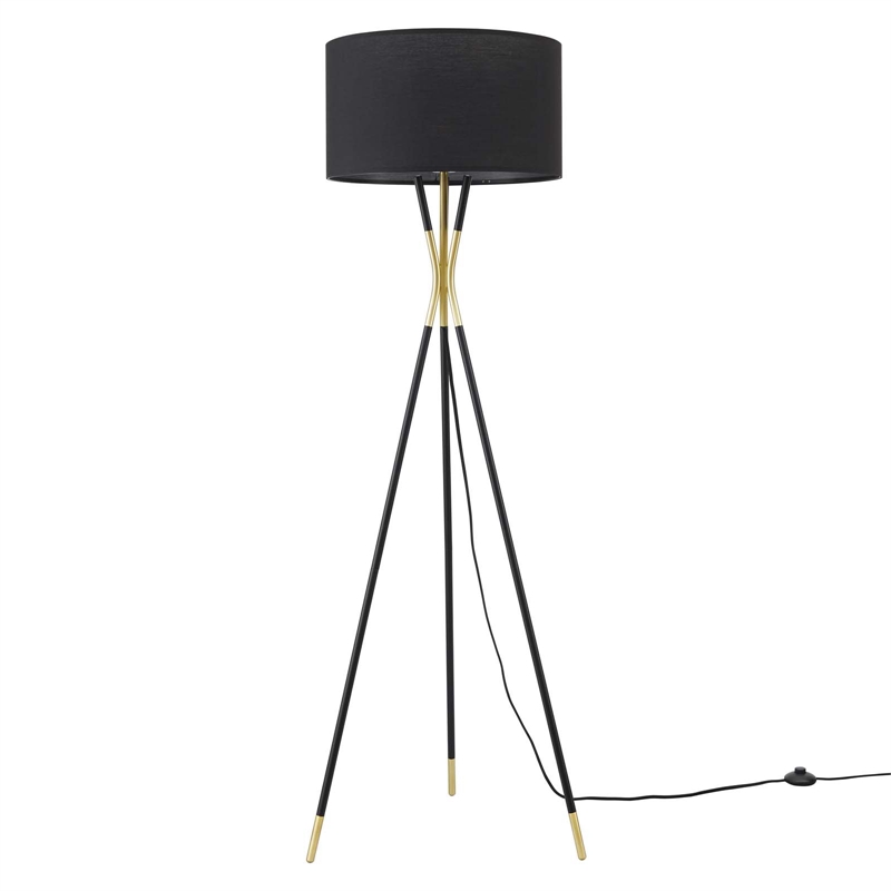 Modway Audrey 1-Light Modern Metal Standing Floor Lamp in Black