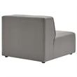 Modway Mingle 3-Piece Modern Faux Leather Sectional Sofa in Gray