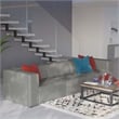 Modway Mingle 3-Piece Modern Faux Leather Sectional Sofa in Gray