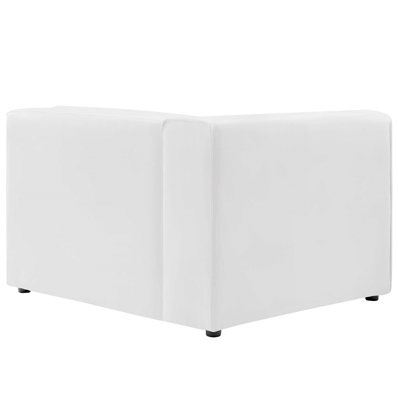 Modway Mingle 3-Piece Modern Faux Leather Sectional Sofa in White