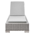 Modway Conway Wicker / Rattan Patio Chaise Lounge in Light Gray