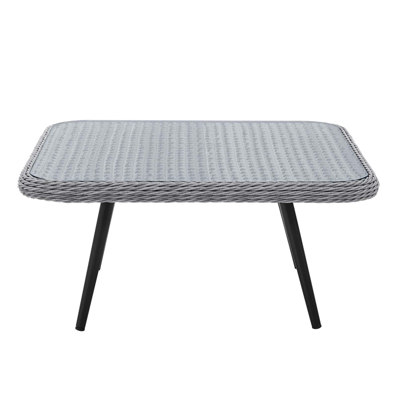 Modway Endeavor Modern Wicker / Rattan Patio Seating Set in Gray