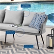 Modway Endeavor Modern Wicker / Rattan Patio Seating Set in Gray