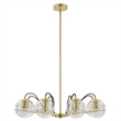 Modway Hanna 8-Light Modern Metal/Glass Chandelier in Clear & Gold