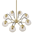 Modway Hanna 8-Light Modern Metal/Glass Chandelier in Clear & Gold