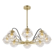 Modway Hanna 8-Light Modern Metal/Glass Chandelier in Clear & Gold