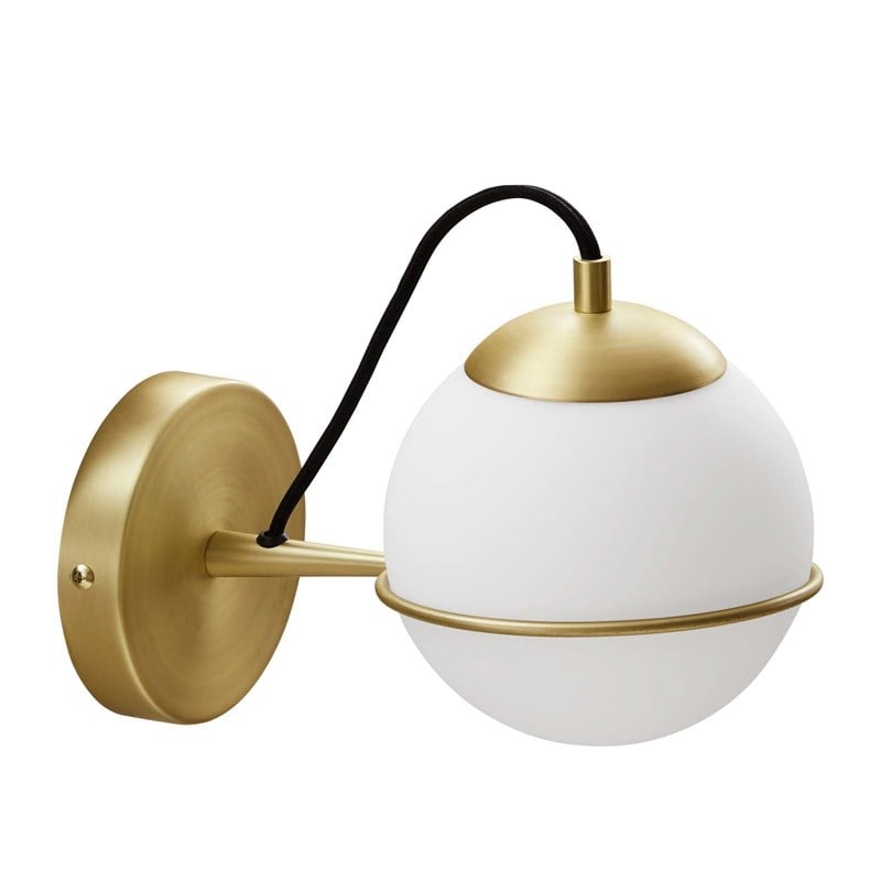 Modway Hanna 1-Light Modern Metal Hardwire Wall Sconce in Gold