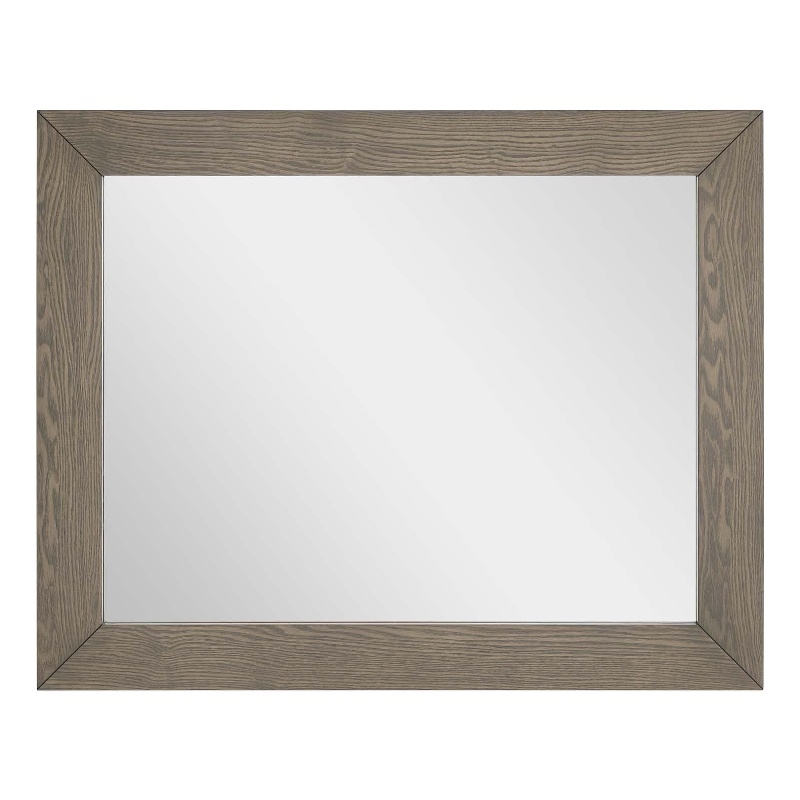 Modway Merritt Rectangular Modern MDF & Veneer Wood Mirror in Oak