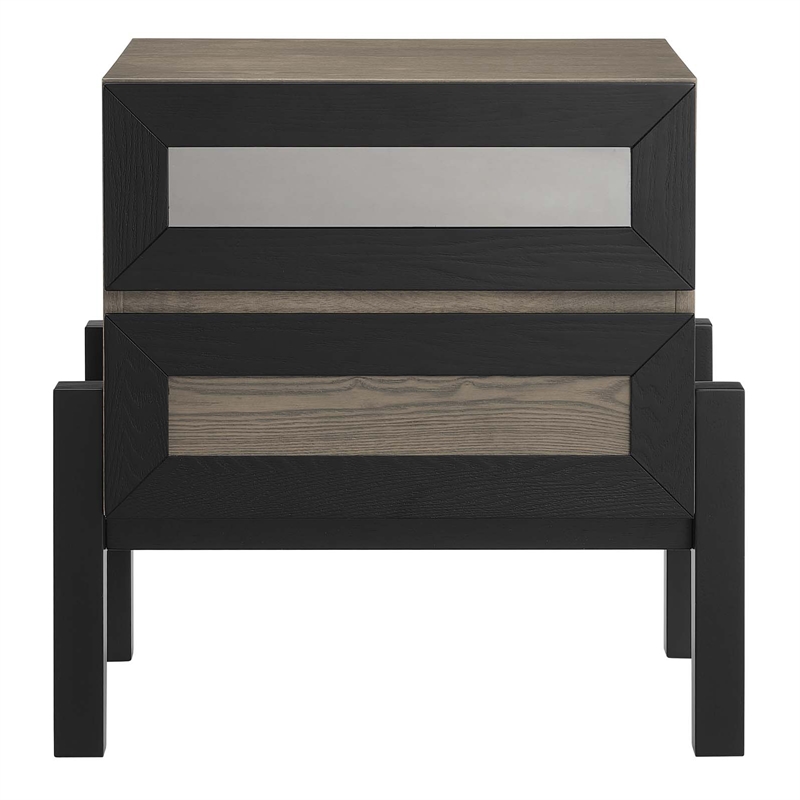 Modway Merritt Modern MDF Wood and Rubberwood Nightstand in Oak