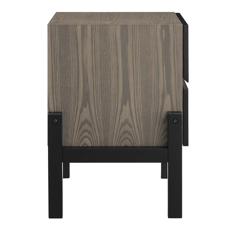 Modway Merritt Modern MDF Wood and Rubberwood Nightstand in Oak