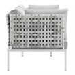 Modway Harmony 4-Piece Fabric Basket Weave Patio Seating Set in Taupe/Gray